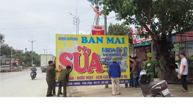 Xã Suối Hai quyết liệt giải tỏa vi phạm hành lang giao thông