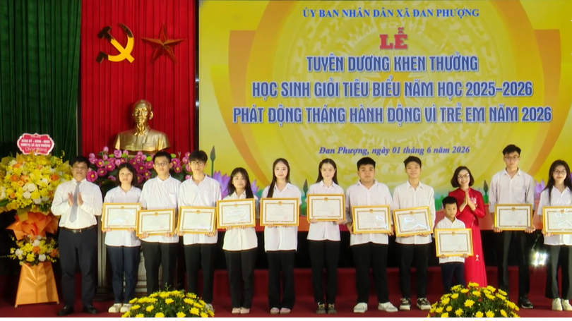 Xã Đan Phượng tuyên dương học sinh giỏi tiêu biểu