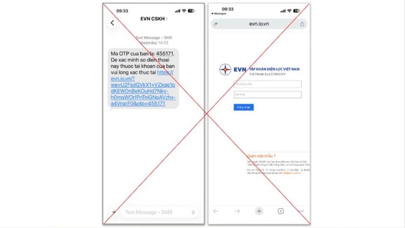 EVN cảnh báo thủ đoạn lừa đảo mới bằng tin nhắn OTP