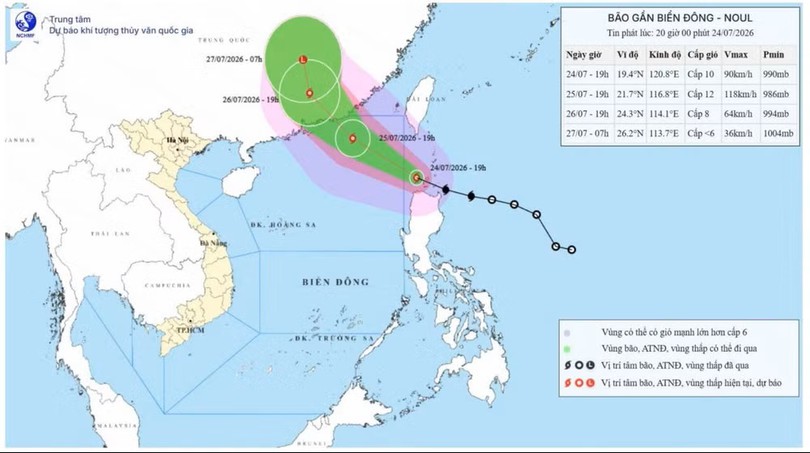 Bão Noul dự báo vào Biển Đông đêm nay