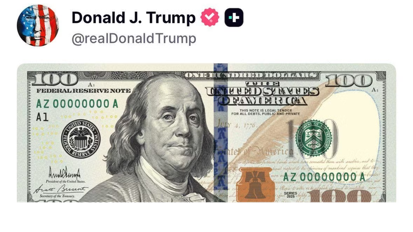 Mỹ phát hành đồng 100 USD có chữ ký của Tổng thống Trump