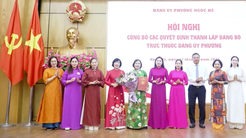 Phường Ngọc Hà công bố các quyết định thành lập Đảng bộ trực thuộc