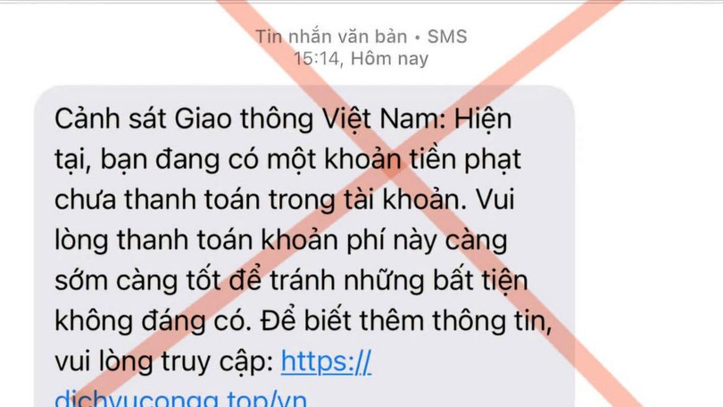 Cảnh giác với lừa đảo nộp phạt giao thông qua tin nhắn