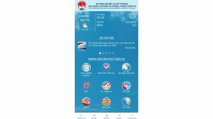 Khuyến khích người dân cài đặt ứng dụng hướng dẫn phòng, chống thiên tai