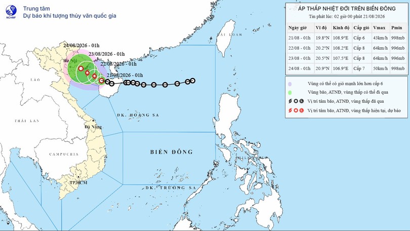 Áp thấp nhiệt đới có thể mạnh lên thành bão, Hà Nội đề phòng mưa dông