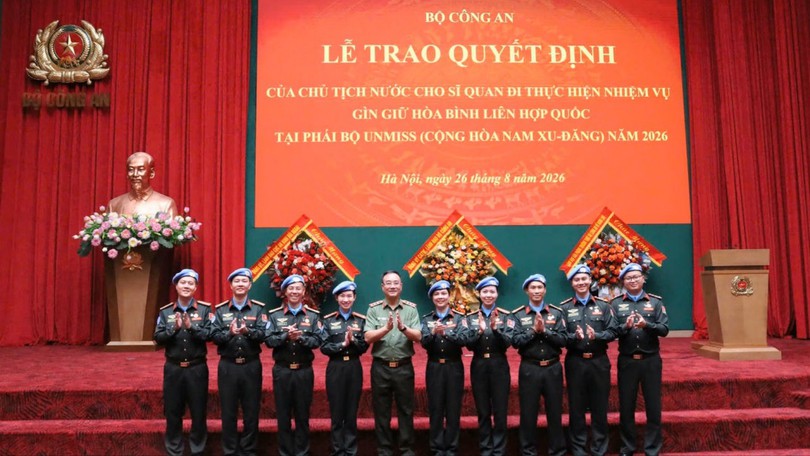 9 sĩ quan Công an Việt Nam lên đường gìn giữ hòa bình tại Nam Sudan