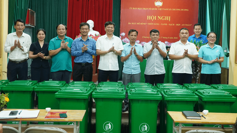 Xã Chương Dương triển khai mô hình "Sáng, xanh, sạch, đẹp, an toàn"