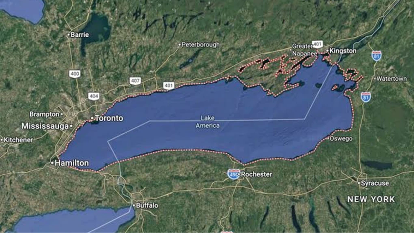 Google Maps đổi tên Hồ Ontario thành 'Hồ Mỹ'
