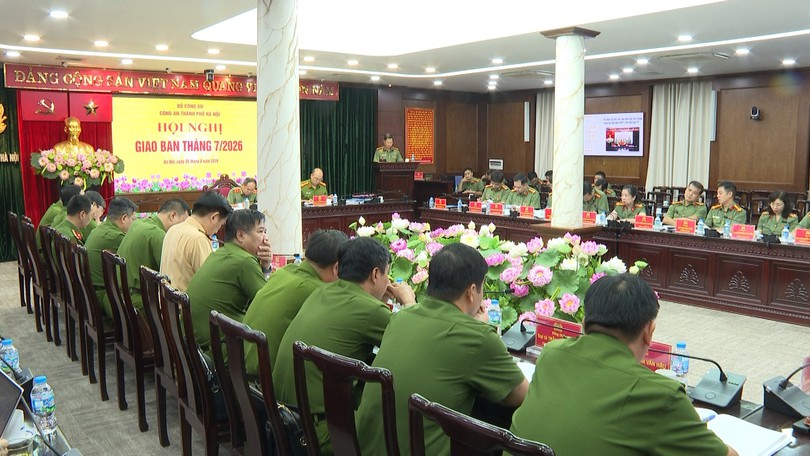 Công an thành phố Hà Nội giao ban công tác tháng 7/2026