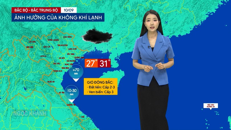 Dự báo thời tiết tối | 10/09/2026