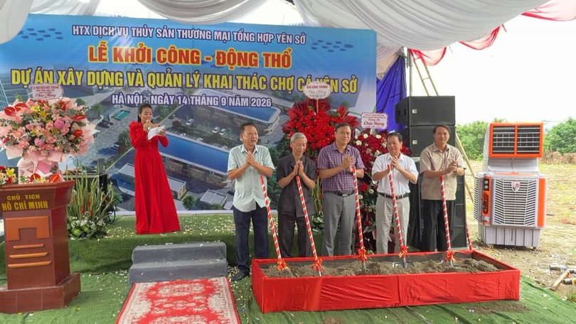 Khởi công xây dựng chợ cá Yên Sở để di dời chợ tạm