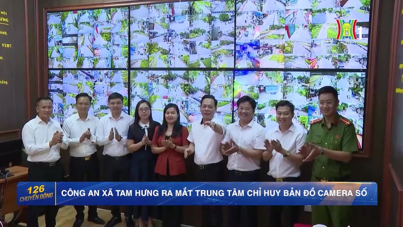 Công an xã Tam Hưng ra mắt Trung tâm chỉ huy bản đồ camera số