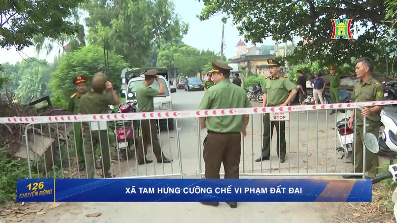 Xã Tam Hưng cưỡng chế vi phạm đất đai