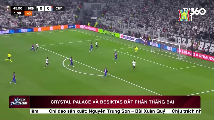 Crystal Palace và Besiktas bất phân thắng bại