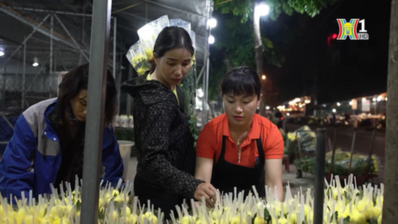 Nhộn nhịp chợ hoa Mê Linh