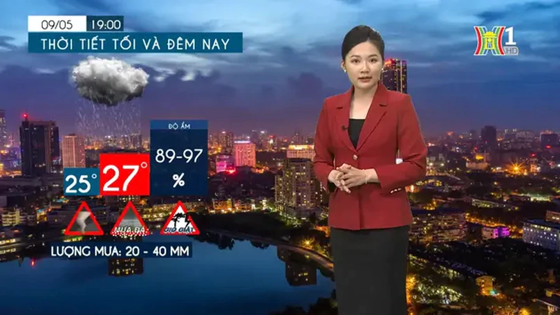 Dự báo thời tiết chiều và tối | 09/05/2024