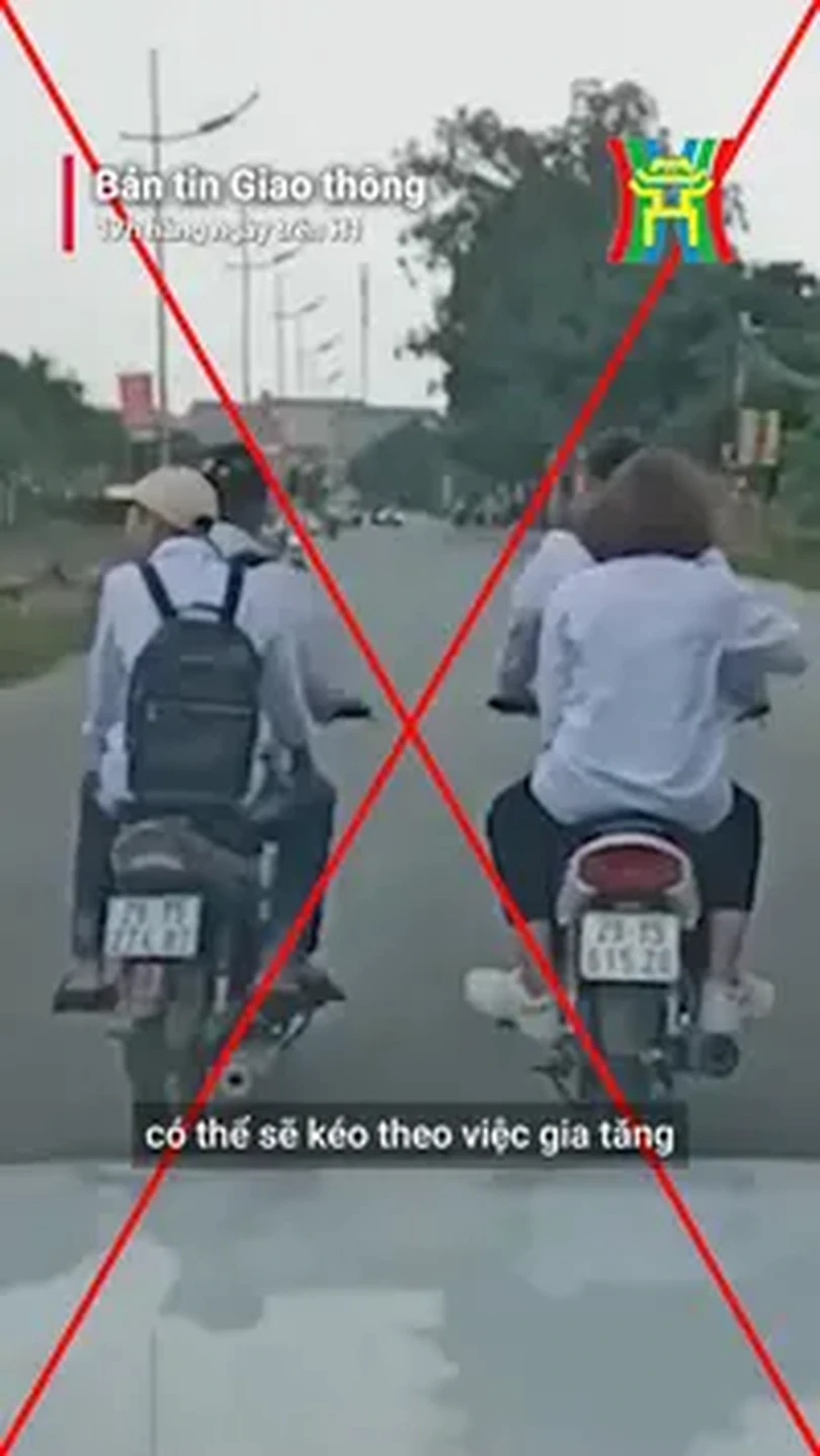 Nam sinh đầu trần đèo nhau đánh võng giữa phố