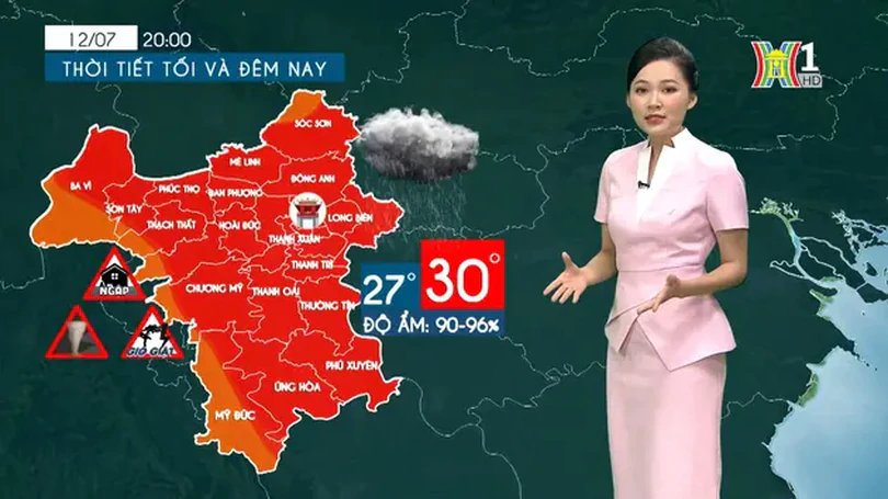 Dự báo thời tiết chiều và tối | 12/07/2024