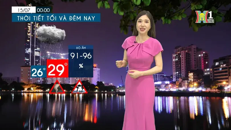 Dự báo thời tiết chiều và tối | 14/07/2024