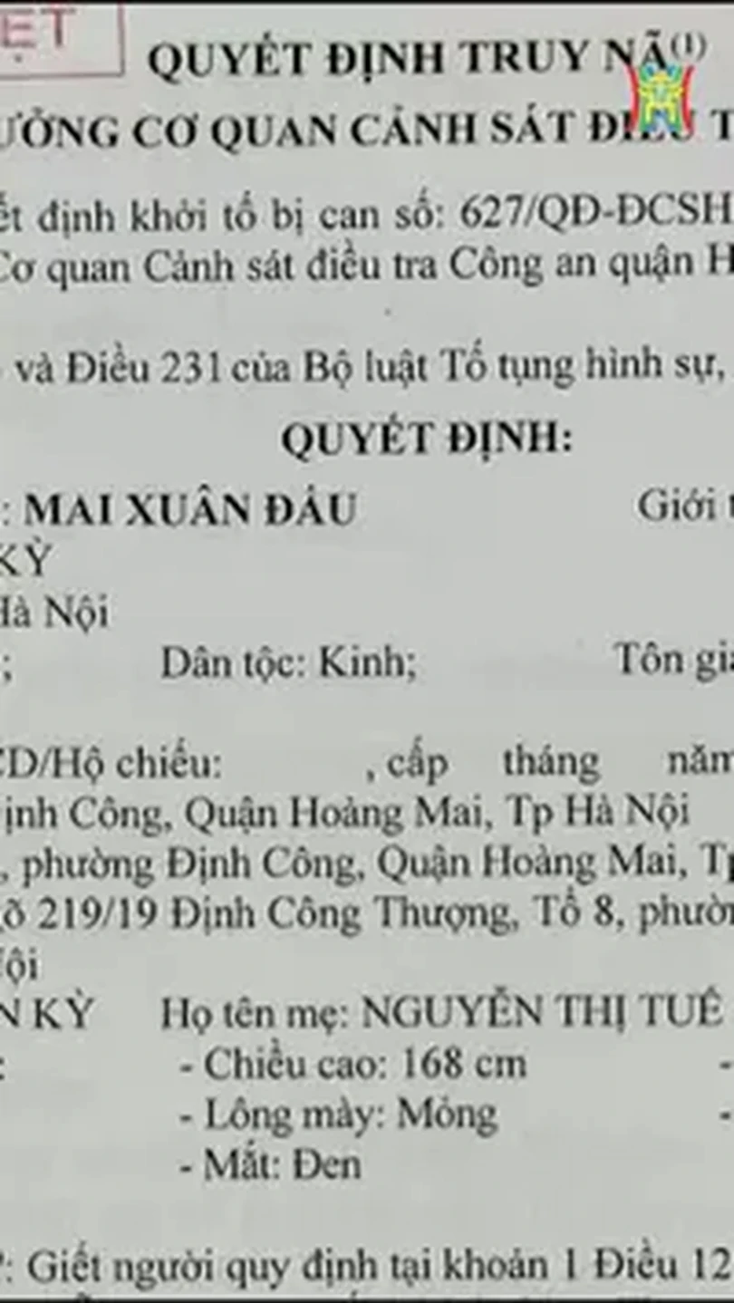 Truy nã đặc biệt đối tượng trong vụ án giết người
