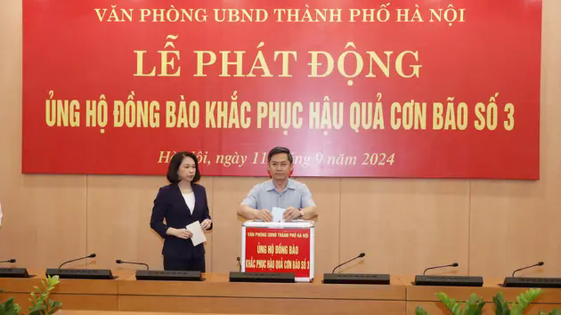 Hà Nội phát động ủng hộ người dân vùng bão lũ