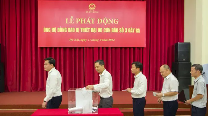 Bộ Xây dựng phát động ủng hộ đồng bào bị bão lũ