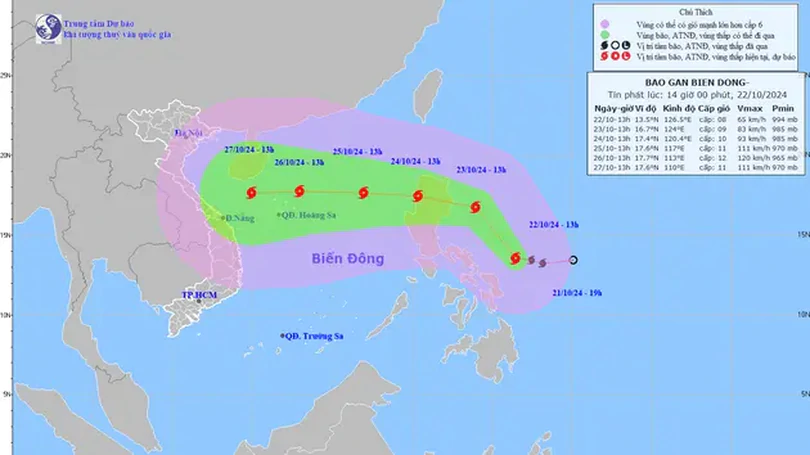 Bão Trami tăng cấp liên tục, hướng vào Việt Nam