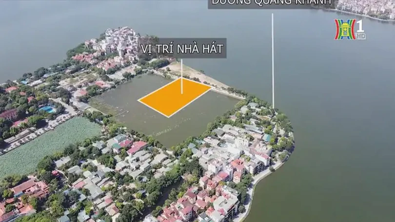 Vị trí nhà hát, công viên được quy hoạch bên hồ Tây