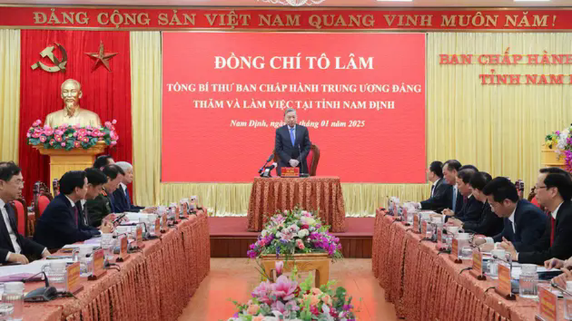 Tổng Bí thư Tô Lâm thăm và làm việc tại tỉnh Nam Định