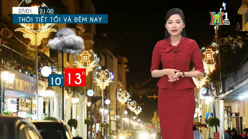 Dự báo thời tiết tối | 27/01/2025