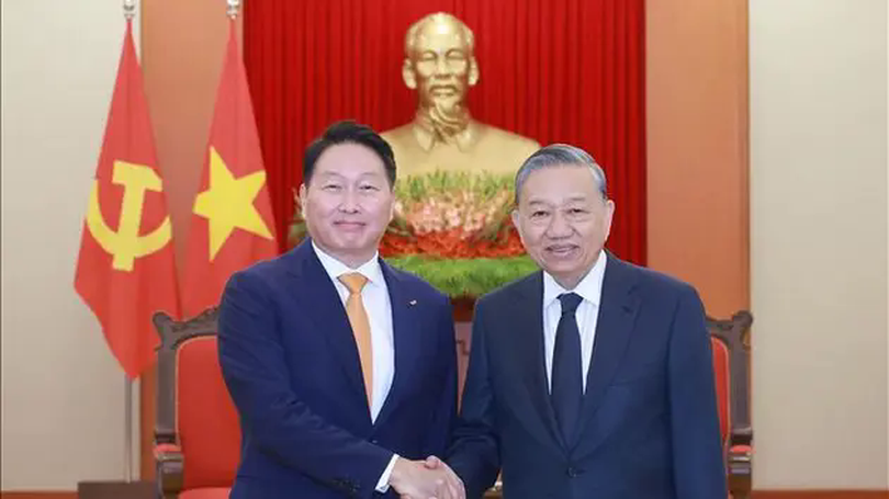 Tổng Bí thư Tô Lâm tiếp Chủ tịch Tập đoàn SK, Hàn Quốc