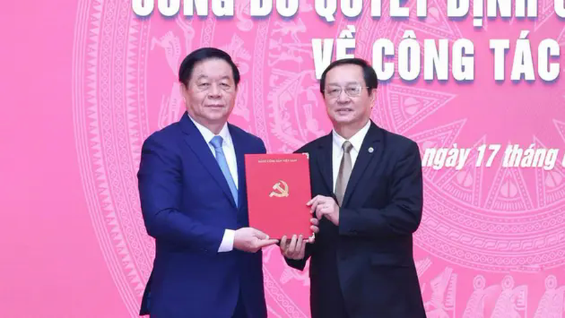 Bộ trưởng Huỳnh Thành Đạt giữ chức Phó trưởng Ban Tuyên giáo và Dân vận Trung ương