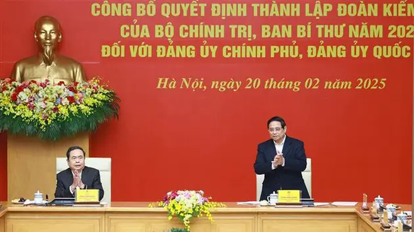 Thành lập đoàn kiểm tra Đảng ủy Chính phủ và Đảng ủy Quốc hội