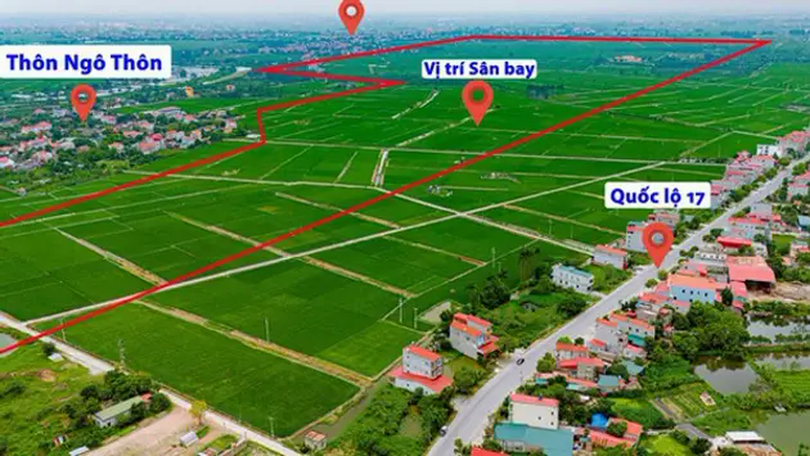 Giá đất tăng cao gần dự án sân bay Gia Bình