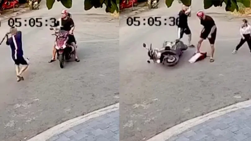 Bố bị hành hung trên đường đưa con đi học