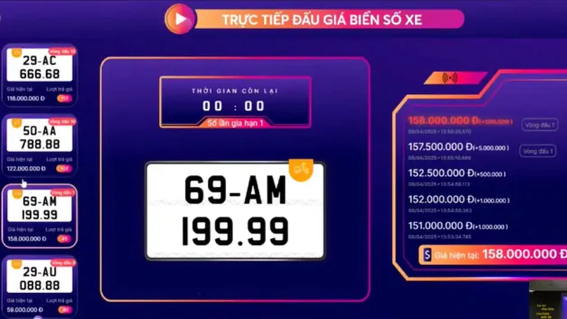 Đấu giá hơn 1,55 triệu biển số mô tô, xe máy