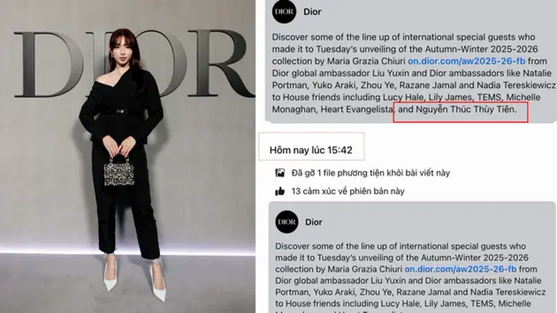 Nhãn hàng Dior gỡ bỏ hình ảnh Hoa hậu Thùy Tiên
