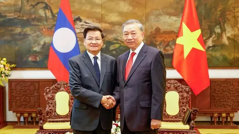 Tổng Bí thư Tô Lâm hội kiến Tổng Bí thư, Chủ tịch nước Lào