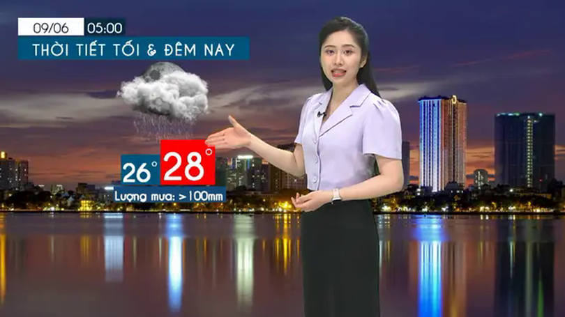 Dự báo thời tiết tối | 08/06/2025