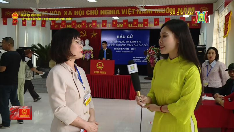 Đông đảo cử tri xã Gia Lâm tham gia bầu cử