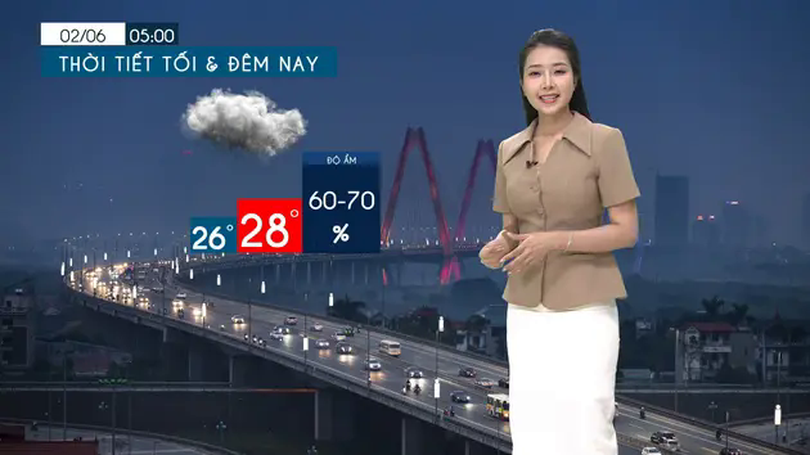 Dự báo thời tiết tối | 01/06/2025