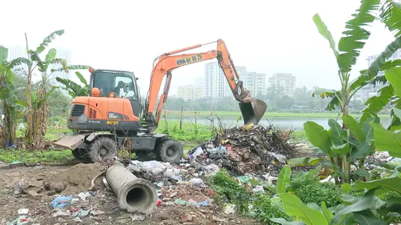 Hồ Đầm Đỗi được dọn dẹp khắc phục ô nhiễm