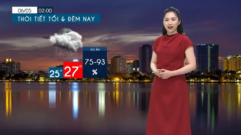 Dự báo thời tiết tối | 05/05/2025
