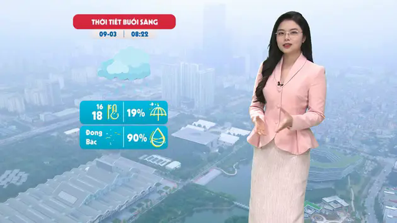 Dự báo thời tiết trưa | 09/03/2025