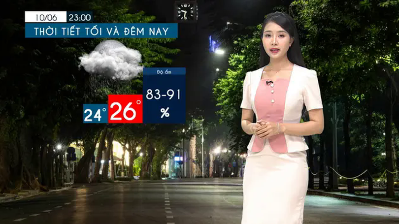Dự báo thời tiết tối | 10/06/2025