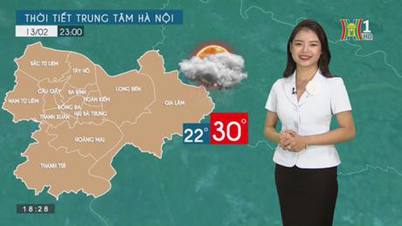 Dự báo thời tiết ngày 13/2/2023