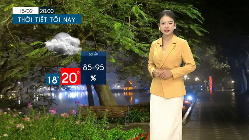 Dự báo thời tiết tối | 15/02/2025