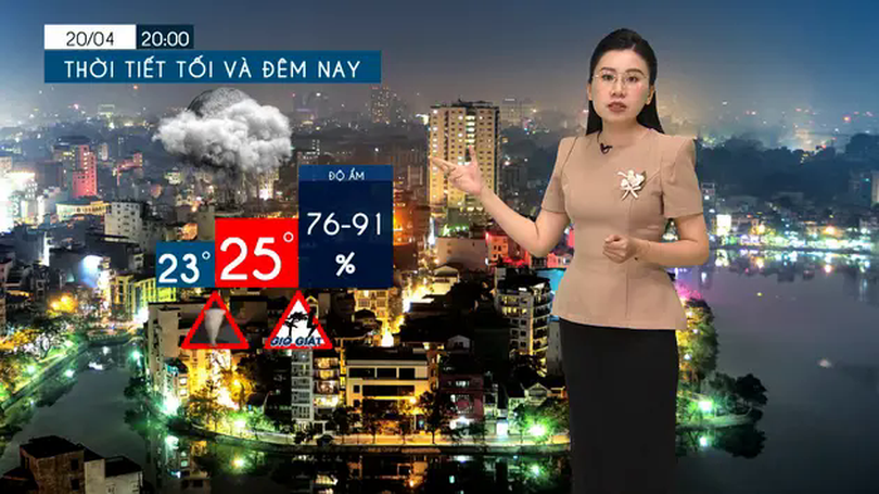 Dự báo thời tiết tối | 20/04/2025