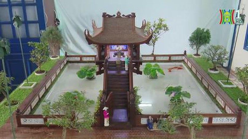 Độc đáo mô hình Chùa Một Cột thu nhỏ