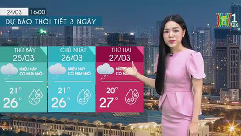 Dự báo thời tiết ngày 25/3//2023
